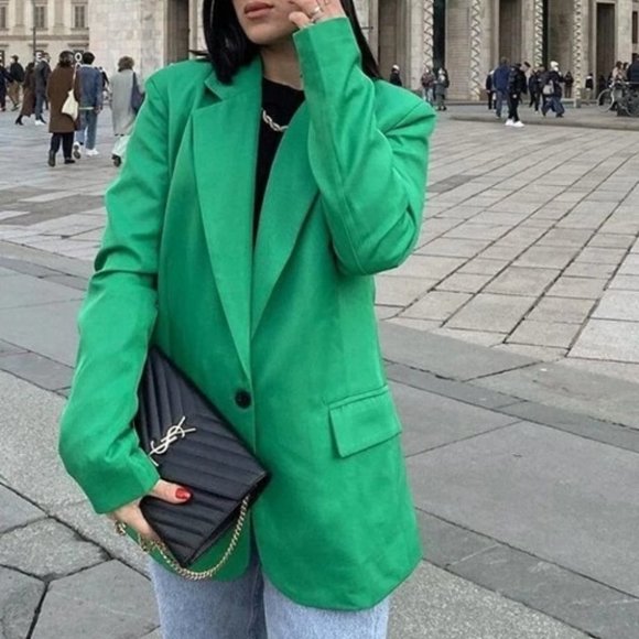 . Jackets & Blazers - GREEN single button Blazer Jacket